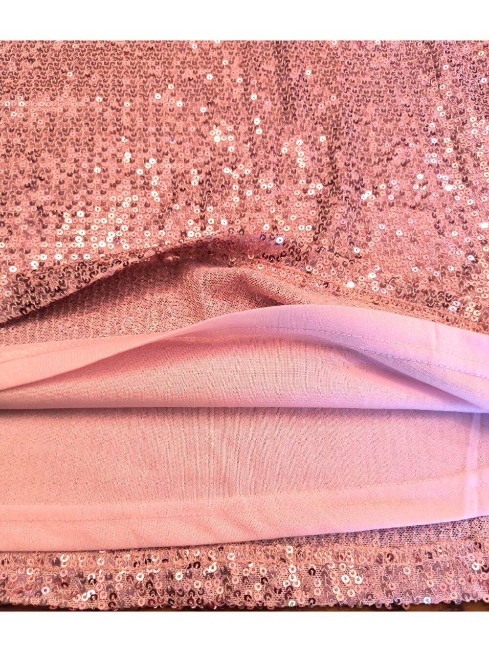 Lined Pink Sequin Sleeveless Top With Shoulder Pads XL Shimmer Party Wear - Picture 3 of 5